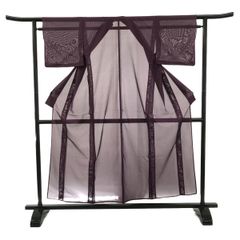 色無地/絽/夏用/紫/美品/仕立上がり/適応身長153～160㎝/11100