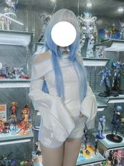 未来系 コスプレ風 セットアップ 上下セット 長袖 ショートパンツ 白×水色 サイバー風 衣装 可愛い 地雷系 闇かわいい ライブ 衣装 原宿系 病みかわいい コスチューム　サイバー系　水色界隈　天使界隈　サブカル　ファッション