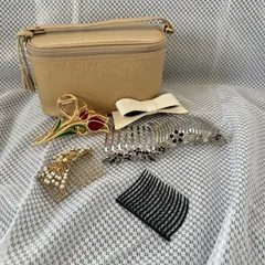 ヘアアクセサリー　ポーチ　コーム　#C2 バレッタ　バンスクリップ　リボン　お花　チューリップ　ゴールド　シンプル　レディースアクセサリー　Eコーム　髪飾り　夜会巻き　まとめ髪　ストーン　キラキラ　蝶々　ゴールド　シルバー　ブラック　ヘアアレンジ