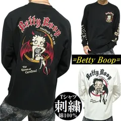 ベティーブープ ベティブープ Tシャツ/ロンT 長袖 刺繍 BETTY BOOP デビル/小悪魔/ベティー キャラクター メンズ/レディース/ユニセックス ブラック/ホワイト サイズM-L-XL-XXL BBN-2509 ネバーマインド