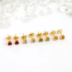 天然石の一粒ピアス❤︎18KGF❤︎誕生石