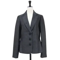 新品 LANVIN COLLECTION ランバン コレクション ジャケット グレー サイズ:38(M) ピンストライプ ティアード テーラード ジャケット / ウール シルク 日本製 アウター ブレザー ブルゾン 上着【レディース】のサムネイル