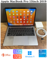 ［美品］Apple MacBook Pro 13inch 2019/Core i5 2.4GHz/メモリ16GB/SSD256GB/Windows11/Office 2024/492