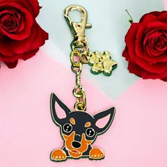 ♡handmade♡人気❤︎ミニチュアピンシャー　キーホルダー　肉球チャーム