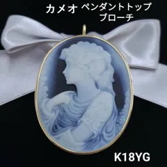 ✤ストーンカメオ✤K18WG✤『ボネの少女』2ways