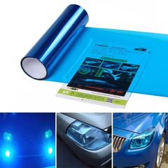 【特価】YACHUN ヘッドライト フィルム ヘッドライト テールに保護フィルム 30×120CM 自動車 バイク ヘッドライト フォグランプ テールランプ 適用 ステッカー 防塵 しがいせんぼうし キズ防止透明ピングフィルムイ取り付け簡単 (ダークブルー）
