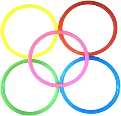 TKY 輪投げ わなげ ゲーム イベント レクリエーション リハビリ 遊び 縁日 祭り おもちゃ 20個 セット(多色,  19cm)