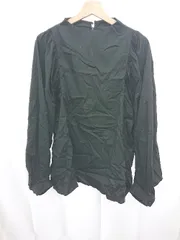 ◇ Θ ◎ JEANASIS ジーナシス パフスリーブ 長袖 ブラウス カットソー サイズF ブラック レディース E  【1411070007797】