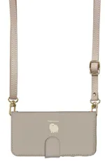 iPhone15plus ケース 手帳型 iPhone15 プラス スマホケース スマホショルダー レザー ストラップ ポメラニアン 犬 ワンポイント かわいい 調節可能 130cm  カラー01