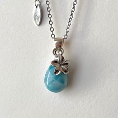 『 Hawaiian Rain drop 』ラリマーペンダントトップネックレス