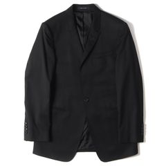 EMPORIO ARMANI エンポリオアルマーニ ジャケット ウール ピークドラペル 1つボタン テーラードジャケット NAPOLI LINE ブラック 黒 48 イタリア製 ブランド オフィス ビジネス カジュアル
