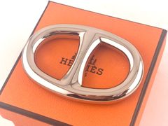 HERMES エルメス シェーヌダンクル スカーフリング シルバー 保証書 箱 保存袋付