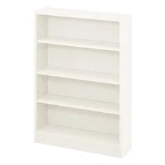 【送料無料】ぼん家具 本棚 スリム 薄型 4段 コミックラック 幅60×奥行16.8×高さ89cm 収納 スリムラック 可動棚 オープンラック ホワイト