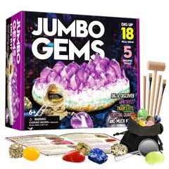 【迅速発送】XXTOYS 宝石発掘キット おもちゃ 水晶発見 クリスマス プレゼント クリスタル 採掘 鉱石標本 アメジスト 18個セット 子供 地質学 ギフト