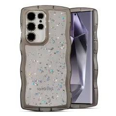 【特価商品】軽量 耐衝撃 薄型 滑り止め 透明 (SC-52E グリッター / ウェーブ SCG26) ウェーブ スマホケース 可愛い ワイヤレス充電対応 韓国 おしゃれ ストラップホール付き カバー ギャラクシーS24 TPU Ultra Ultra ケース