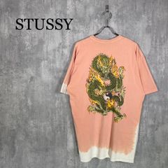 90s STUSSY ステューシー ドラゴン Tシャツ Vネック Lサイズ紺タグ