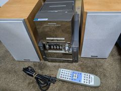 整備済　Panasonic MD/CD/カセットステレオシステム SA-PM57MD、SB-PM730　CDチェンジャー5枚格納