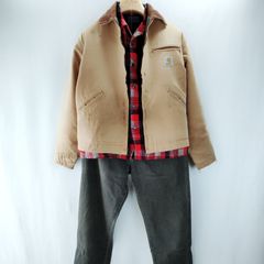 carhartt デトロイトジャケット、ペンドルトンボードシャツ、ラングラーフェードブラックワイドデニム