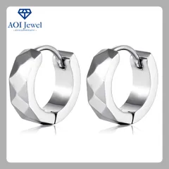 【送料無料！】ピアス レディース メンズ ステンレス リング フープ キャッチレス シンプル 両耳セット (直径：9mm) シルバー [PM001]