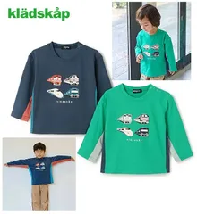 新品 2025年秋冬 kladskapクレードスコープ 電車アップリケ 長袖Tシャツ 新幹線 電車 100cm110cm120cm130cm