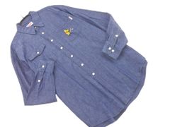 MIKIHOUSE ミキハウス 刺繍 デニム シャツ sizeM/青 ■◇ メンズ