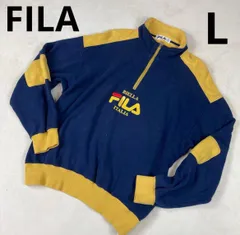希少　FILA ITALIA ハーフジップ　スウェット　ブルゾン　L ハーフジップ　スウェット　スエット　トレーナー　激レア　スタンドカラープルオーバー パーカー　マルチカラー　メンズ　レディース 希少　ヴィンテージ　古着　おしゃれ