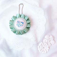 ハンドメイド　両面マタニティマーク　プリーツ　エメラルドグリーン　完成品