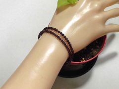 天然石 ガーネット形状記憶ブレスレット・アンクレット  　　250720242