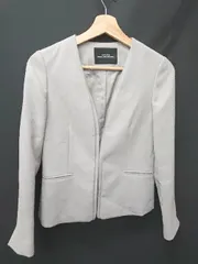 ◇ Θ green label relaxing UNITED ARROWS 長袖 ノーカラー ジャケット サイズ36 グレー系 レディース E  【1507160014315】