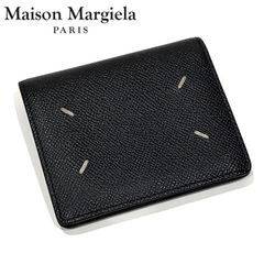 Maison Margirla 11 メゾンマルジェラ11 WALLET CLIP 4ステッチ 二つ折り財布 コンパクトウォレット 小銭入れ ブラック SA3UI0007 レザー