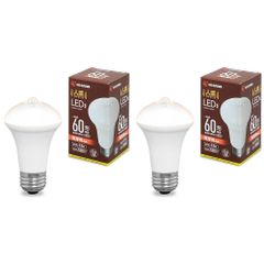 LED電球 人感センサー付 口金直径26mm 60形相当 電球色 アイリスオーヤマ LDR9L-H-SE25 (× 2)