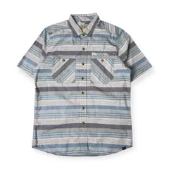 90s L.L.Bean エルエルビーン ボーダー 半袖シャツ S REG/ブルー系 メンズ ビンテージ