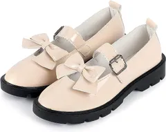 TOKYO GOODS MARKET リボン付き 厚底 ラウンドトゥ レザー調 靴 27.0cm( ホワイト,  27.0 cm)