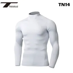 【 THESEUS 】 テセウス  TN14 ホワイト メンズ シャツ インナー 長袖 コンプレッションウェア スポーツ ジム ジョギング ランニング サッカー ウェア ゴルフ スーツ 下着 春 夏 秋 冬 ハイネック 冷感 速乾 軽量 伸縮性
