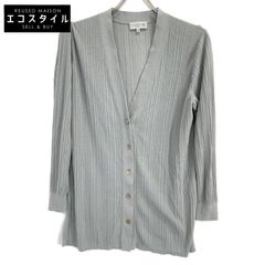 MACKINTOSH LONDON マッキントッシュロンドン 25年製 プリーツライク シアーニットカーディガン 44