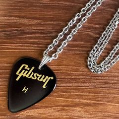 ギターピック　ペンダントネックレス(3mm) Gibson ブラック