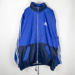 【古着】adidas/アディダス ナイロンジャケット ブルー Mサイズ