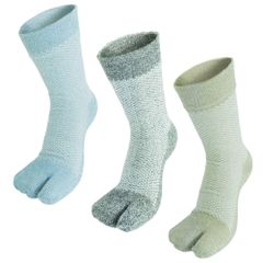 【数量限定】指付 メッシュソックス 「絹は涼しいぞぉ！」メンズ 3足組 フジテ #8202 [富士手袋工業] (杢)