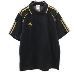 adidas アディダス professional 半袖 ポロシャツ M ブラック系 3ライン メンズ 古着