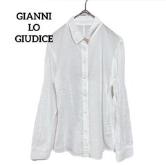 49-28 ー大特価ー 美品★ 【ジャンニロジュディチェ】 GIANNI LO GIUDICE レディース トップス シャツ (S) ホワイト 長袖 コットン 綿 100% 無地