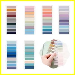 可愛い 付箋 透明 混色 細い ふせん フィルム 6本セット 見出し透明ふせん インデックス付箋 1200枚入り リングノートに取付可能 手帳用に