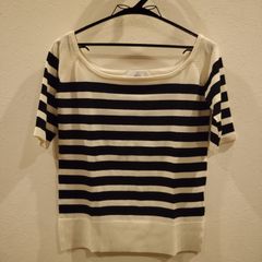 AZUL BY MOSSY オフショルダーボーダーニット