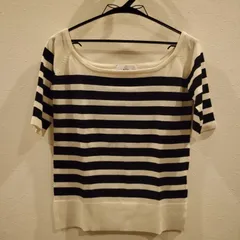 AZUL BY MOSSY　オフショルダー　ボーダー　ニット