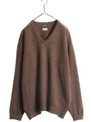 【お得なクーポン配布中!】 60s イギリス製 ブルックスブラザーズ ラム ウール ニット セーター メンズ L Brooks Brothers ヴィンテージ Vネック 無地 薄手 茶 英国製
