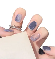 [Herbeluemily] ネイルチップ ネイルシール 24枚入り 付け爪 韓国 3D ネイルアート 簡単 初心者 E [Ｅ]