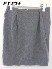 ◇ NATURAL BEAUTY BASIC ジップアップ ウール 膝丈 タイト スカート サイズ M グレー レディース  【1109280000713】