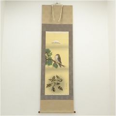 掛軸 簡大神 秋菊 紙箱 画賛 書 花鳥図 秋 小禽 紅葉 7-9 - メルカリ