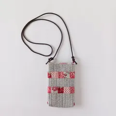 パッチワーク＊ヌビとフレンチジェネラルのスマホショルダーA＊RED＊ポシェット