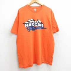 XL/古着 半袖 Tシャツ メンズ NASCAR レーシングカー コットン クルーネック オレンジ 25aug07 中古