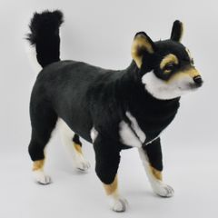 HANSA 7242 クロシバ50 全長：50cm SHIBA DOG BLACK BH7242  ぬいぐるみ ハンサ 黒柴 黒柴犬 柴犬 動物 犬 猫 鳥 うさぎ ペンギン アニマル 置物 人形 フィギュア 大きい 実物大 大型